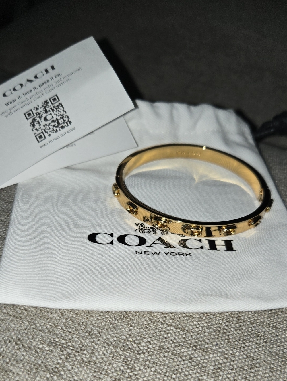 COACH Signature C Hinged Bangle Bracelet